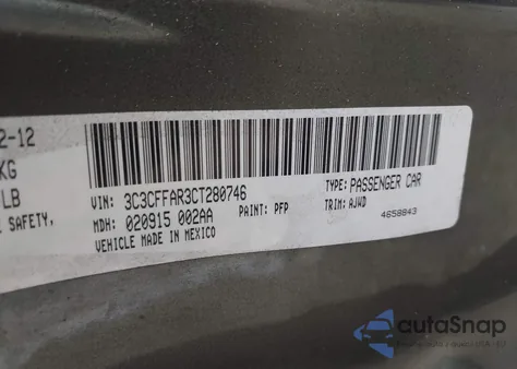 2012 Fiat 500 Pop из США, поврежденный, VIN 3C3CFFAR3CT280746